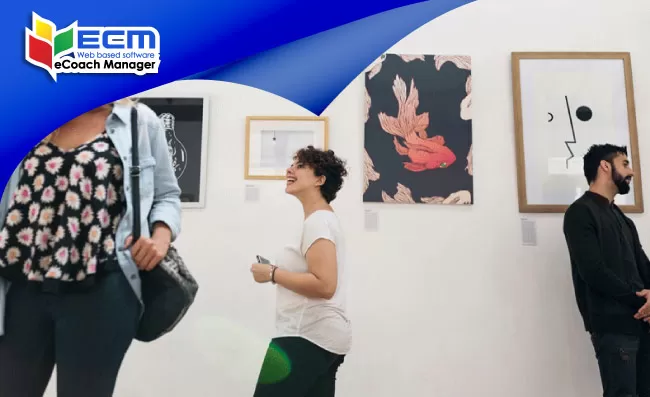 thumbnail people in an art gallery, UK art market, UK art events